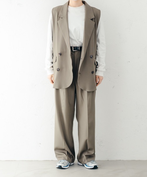 epnok（エプノック）の「1タックワイドパンツ（スラックス・メンズ・ダークブラウン/グレイッシュブルー/ダークベージュ・SMALL/MEDIUM/LARGE）」の12枚目の写真