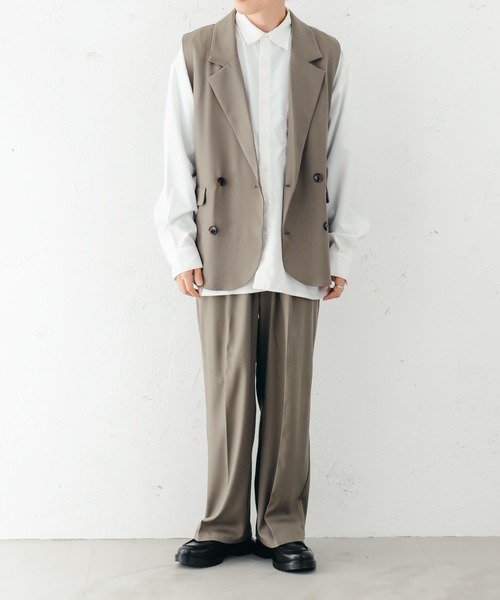 epnok（エプノック）の「1タックワイドパンツ（スラックス・メンズ・ダークブラウン/グレイッシュブルー/ダークベージュ・SMALL/MEDIUM/LARGE）」の15枚目の写真