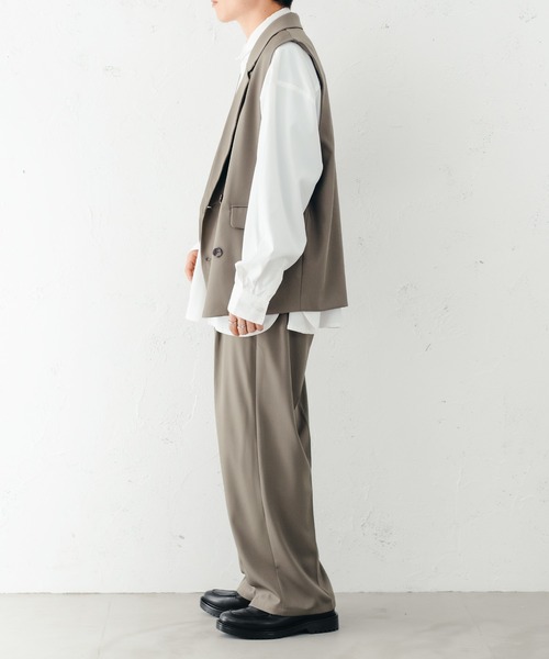 epnok（エプノック）の「1タックワイドパンツ（スラックス・メンズ・ダークブラウン/グレイッシュブルー/ダークベージュ・SMALL/MEDIUM/LARGE）」の16枚目の写真