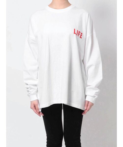 LAGUNAMOON（ラグナムーン）の「【LIFE】edge of poolロングTシャツ（Tシャツ/カットソー・レディース・ホワイト/ブラック・FREE）」の11枚目の写真