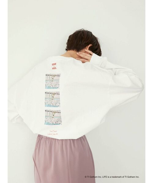 LAGUNAMOON（ラグナムーン）の「【LIFE】edge of poolロングTシャツ（Tシャツ/カットソー・レディース・ホワイト/ブラック・FREE）」の7枚目の写真