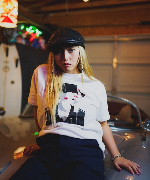 schott（ショット）の「【WOMEN'S 】 THE GIRL T-SHIRT/ウィメンズ ガールTシャツ（Tシャツ/カットソー・レディース・ブラック/オフホワイト・FREE）」の8枚目の写真
