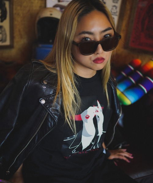 schott（ショット）の「【WOMEN'S 】 THE GIRL T-SHIRT/ウィメンズ ガールTシャツ（Tシャツ/カットソー・レディース・ブラック/オフホワイト・FREE）」の13枚目の写真