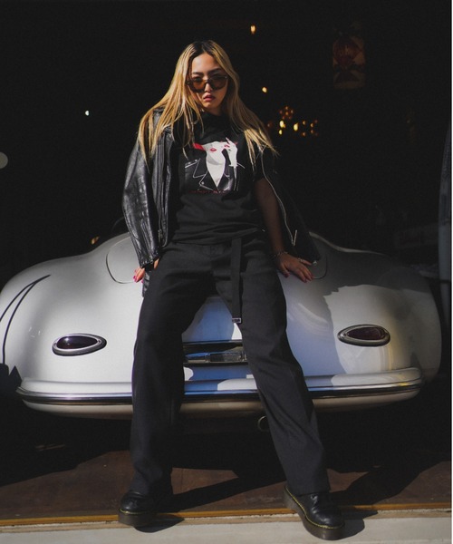 schott（ショット）の「【WOMEN'S 】 THE GIRL T-SHIRT/ウィメンズ ガールTシャツ（Tシャツ/カットソー・レディース・ブラック/オフホワイト・FREE）」の4枚目の写真