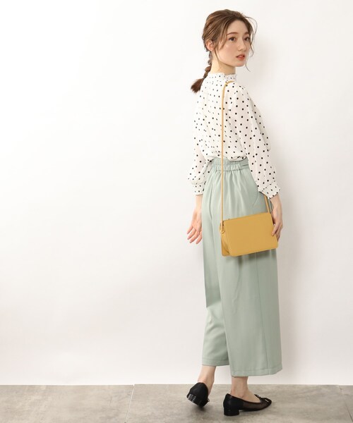 DRESKIP（ドレスキップ）の「◆【洗濯機可】シャーリング使いプリントブラウス（シャツ/ブラウス・レディース・ベージュ系その他2/グリーン系その他5/ホワイト系3/ホワイト系8/ネイビー系5/オレンジ系5・02/03/04）」の9枚目の写真