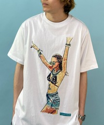 【ムラサキスポーツ別注】SURFRIDER FOUNDATION×KENNY SURF コラボモデル ルーズシルエット プリントTシャツ/サマーガール フォトプリントカットソー SF2120FD3
