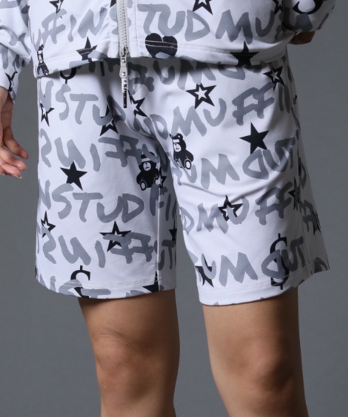 STUD MUFFIN（スタッドマフィン）の「STUD MUFFIN/スタッドマフィン/GRAFGRAM柄ナイロンストレッチ ラッシュショーツ（ラッシュガード・メンズ・ホワイト/ブラック・2/4/3）」の2枚目の写真