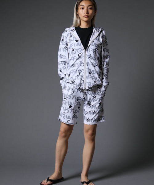 STUD MUFFIN（スタッドマフィン）の「STUD MUFFIN/スタッドマフィン/GRAFGRAM柄ナイロンストレッチ ラッシュショーツ（ラッシュガード・メンズ・ホワイト/ブラック・2/4/3）」の9枚目の写真