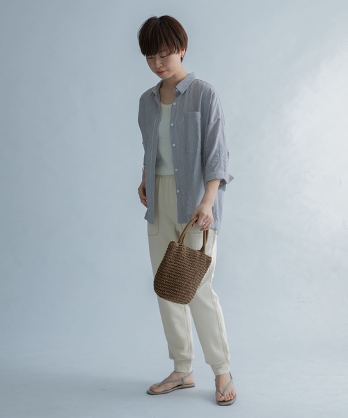 FORK&SPOON（フォークアンドスプーン）の「FORK&SPOON　イージーカットパンツ（その他パンツ・レディース・アイボリー/ブラック・1）」の7枚目の写真