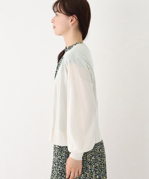 index（インデックス）の「◆コットンアセテートトッパーカーディガン（カーディガン/ボレロ・レディース・ライトグレー/ブラック/ホワイト系・38）」の8枚目の写真