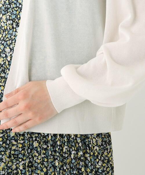 index（インデックス）の「◆コットンアセテートトッパーカーディガン（カーディガン/ボレロ・レディース・ライトグレー/ブラック/ホワイト系・38）」の6枚目の写真