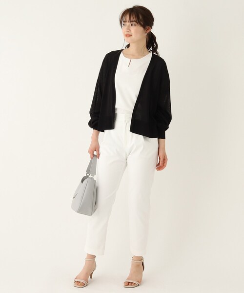 index（インデックス）の「◆コットンアセテートトッパーカーディガン（カーディガン/ボレロ・レディース・ライトグレー/ブラック/ホワイト系・38）」の9枚目の写真