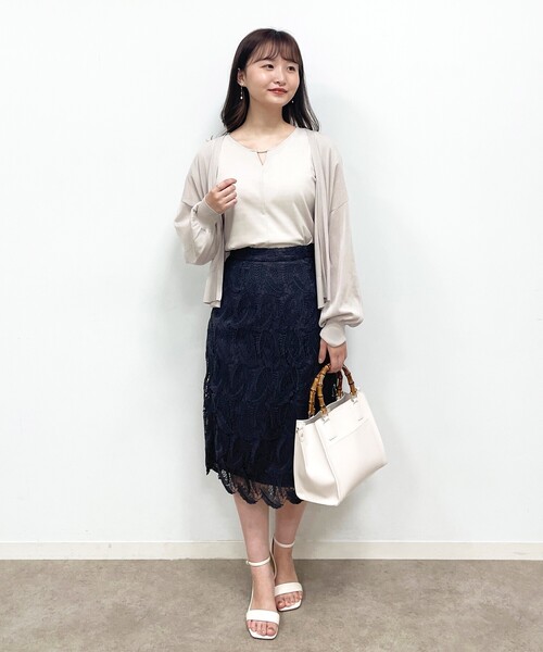 index（インデックス）の「◆コットンアセテートトッパーカーディガン（カーディガン/ボレロ・レディース・ライトグレー/ブラック/ホワイト系・38）」の20枚目の写真