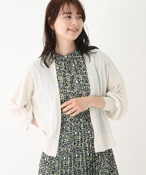 index（インデックス）の「◆コットンアセテートトッパーカーディガン（カーディガン/ボレロ・レディース・ライトグレー/ブラック/ホワイト系・38）」の21枚目の写真