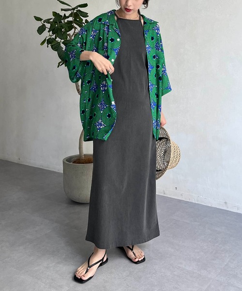 CAPRICIEUX LE'MAGE(カプリシューレマージュ)の「アフリカンレーヨンシャツ(シャツ/ブラウス・レディース・イエロー/グリーン・M)」の8枚目の写真