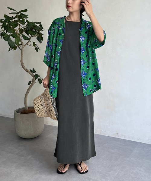 CAPRICIEUX LE'MAGE(カプリシューレマージュ)の「アフリカンレーヨンシャツ(シャツ/ブラウス・レディース・イエロー/グリーン・M)」の9枚目の写真