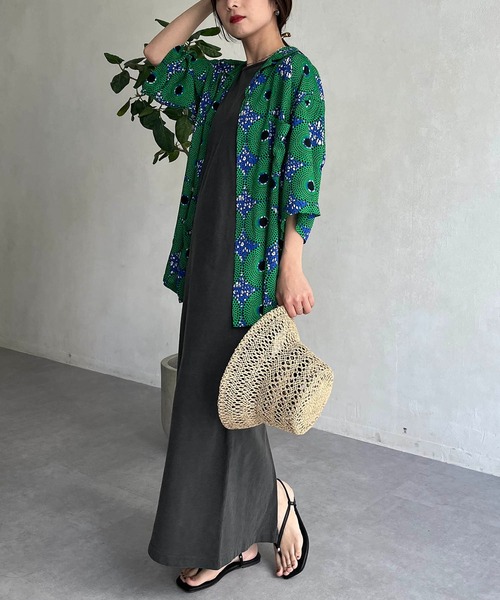 CAPRICIEUX LE'MAGE(カプリシューレマージュ)の「アフリカンレーヨンシャツ(シャツ/ブラウス・レディース・イエロー/グリーン・M)」の11枚目の写真