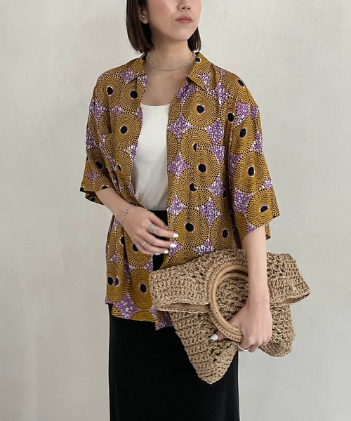 CAPRICIEUX LE'MAGE(カプリシューレマージュ)の「アフリカンレーヨンシャツ(シャツ/ブラウス・レディース・イエロー/グリーン・M)」の13枚目の写真