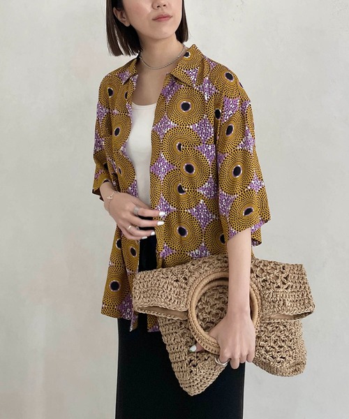 CAPRICIEUX LE'MAGE(カプリシューレマージュ)の「アフリカンレーヨンシャツ(シャツ/ブラウス・レディース・イエロー/グリーン・M)」の14枚目の写真