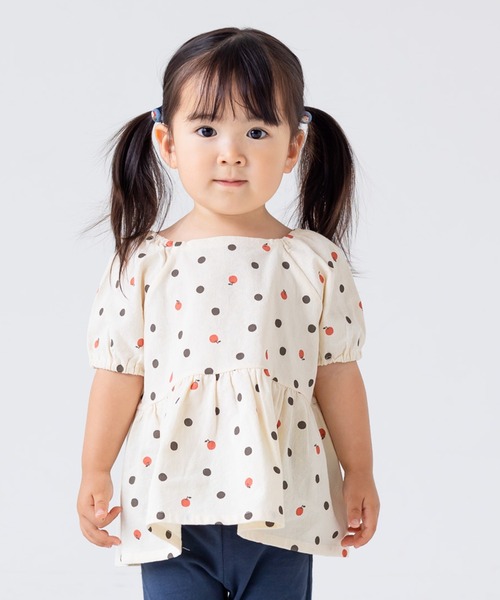 chil2(チルツー)の「布帛ボリューム袖半袖Tシャツ(Tシャツ/カットソー・キッズ・A/F/E/D/C/B/J/G/H/I・140cm/90cm/130cm/80cm/120cm/100cm/110cm)」の1枚目の写真