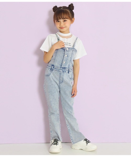 ANAP kids（アナップキッズ）の「バックレースアップフレアサロペット（サロペット/オーバーオール・キッズ・ライトブルー/ブラック・110cm/120cm/130cm）」の12枚目の写真