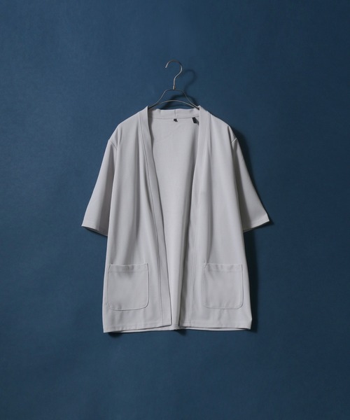 Georgette Oversized Buttonless Half Sleeve Cardigan/ジョーゼット Georgette Oversized Buttonless Half Sleeve Cardigan/ジョーゼット