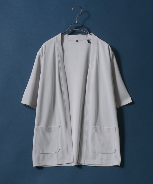 ANPAS（アンパス）の「Georgette Buttonless Loose Cardigan/ジョーゼット ボタンレス 5分袖 ルーズカーディガン（カーディガン/ボレロ・メンズ・ブラック/ライトグレー/ネイビー・LL/M/L）」の15枚目の写真