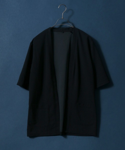 ANPAS（アンパス）の「Georgette Buttonless Loose Cardigan/ジョーゼット ボタンレス 5分袖 ルーズカーディガン（カーディガン/ボレロ・メンズ・ブラック/ライトグレー/ネイビー・LL/M/L）」の13枚目の写真