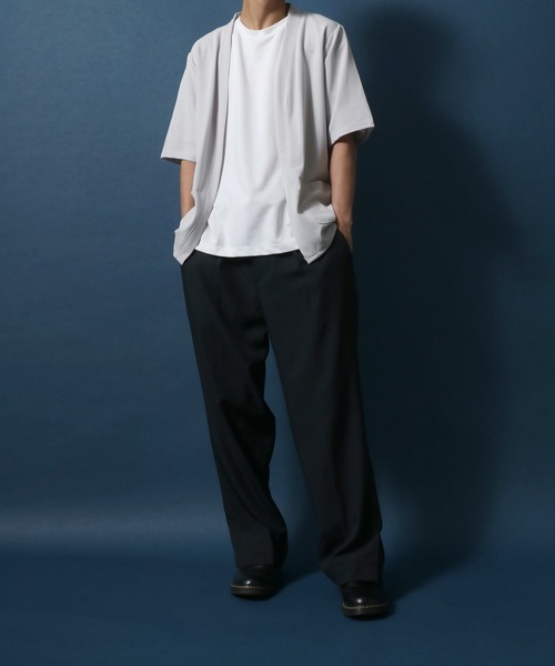 ANPAS（アンパス）の「Georgette Buttonless Loose Cardigan/ジョーゼット ボタンレス 5分袖 ルーズカーディガン（カーディガン/ボレロ・メンズ・ブラック/ライトグレー/ネイビー・LL/M/L）」の7枚目の写真