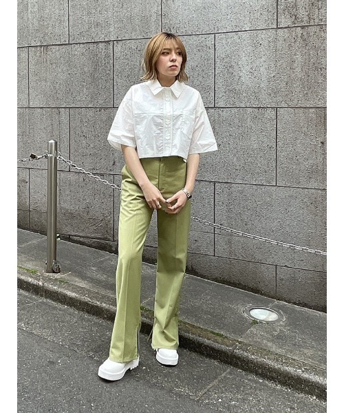 ENVYM（アンビー）の「クロップドＢＯＸＹＳＨ（シャツ/ブラウス・レディース・ホワイト/ブラック・FREE）」の9枚目の写真