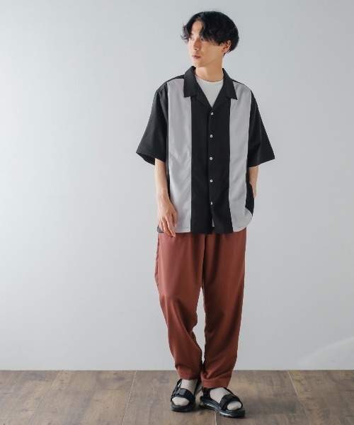 improves(インプローブス)の「パネル切替 オーバーサイズ オープンカラーシャツ(シャツ/ブラウス・メンズ・グリーン/ブラック/グレー・MEDIUM/LARGE)」の6枚目の写真