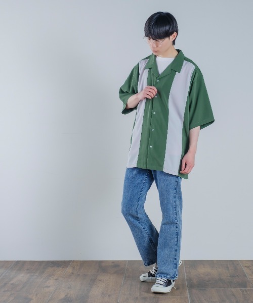 improves(インプローブス)の「パネル切替 オーバーサイズ オープンカラーシャツ(シャツ/ブラウス・メンズ・グリーン/ブラック/グレー・MEDIUM/LARGE)」の20枚目の写真