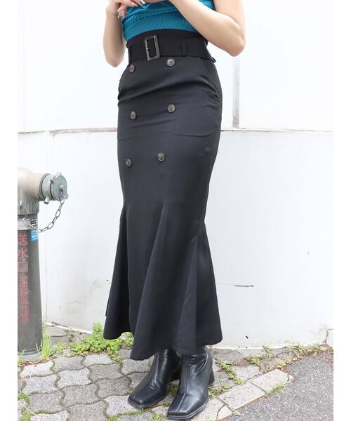 MURUA（ムルーア）の「トレンチマーメイドスカート（スカート・レディース・ブラック/ブラウン/カーキ・1/2）」の2枚目の写真