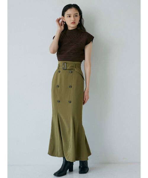 MURUA（ムルーア）の「トレンチマーメイドスカート（スカート・レディース・ブラック/ブラウン/カーキ・1/2）」の4枚目の写真