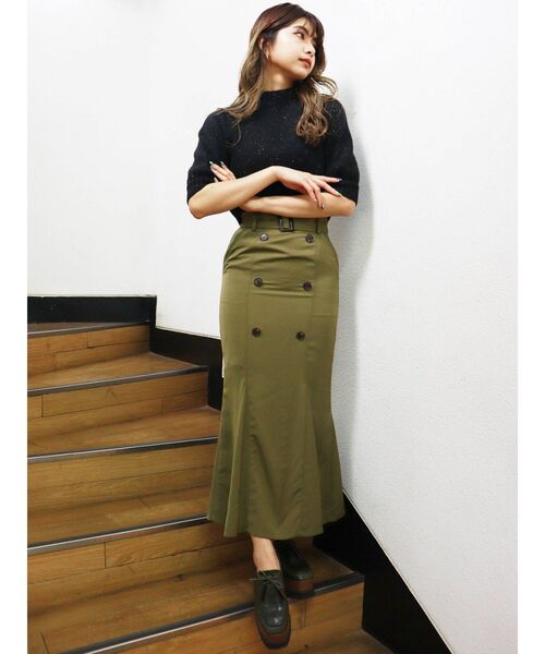 MURUA（ムルーア）の「トレンチマーメイドスカート（スカート・レディース・ブラック/ブラウン/カーキ・1/2）」の14枚目の写真