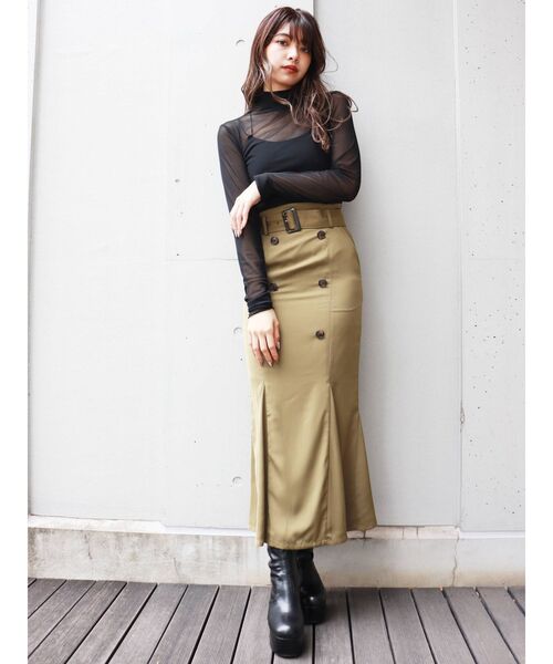 MURUA（ムルーア）の「トレンチマーメイドスカート（スカート・レディース・ブラック/ブラウン/カーキ・1/2）」の15枚目の写真