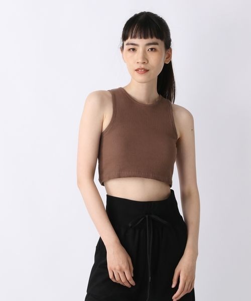 JEANASIS(ジーナシス)の「【YOGA】カップツキクロップドタンク/299389(タンクトップ・レディース・ホワイト/ブラック/ブラウン・FREE)」の6枚目の写真