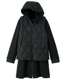 ＜蓄熱わた＞ベスト付裏シャギーパーカー