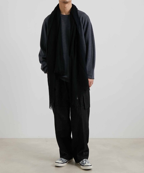 ADAM ET ROPE'（アダムエロペ）の「【WEB限定】カシミア混 ワイド ストール ショール/ユニセックス（ストール/ショール・メンズ・ブラック/ダークブラウン/ブルー/イエロー・FREE）」の16枚目の写真