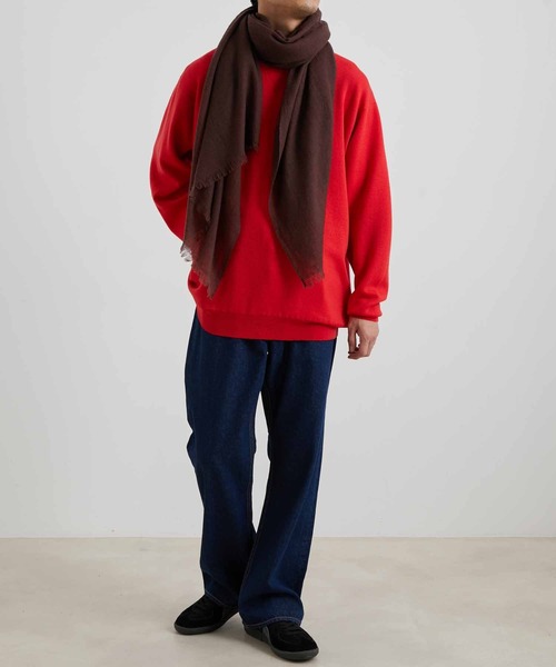 ADAM ET ROPE'（アダムエロペ）の「【WEB限定】カシミア混 ワイド ストール ショール/ユニセックス（ストール/ショール・メンズ・ブラック/ダークブラウン/ブルー/イエロー・FREE）」の13枚目の写真