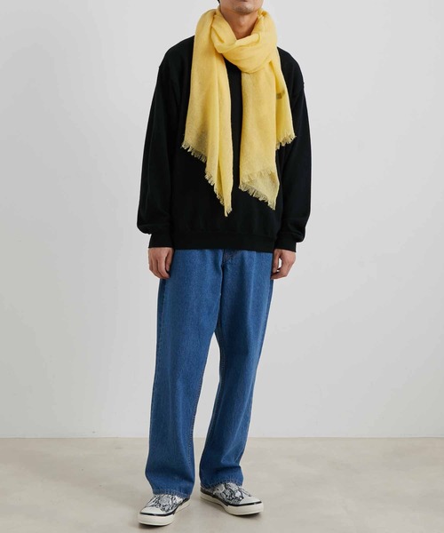 ADAM ET ROPE'（アダムエロペ）の「【WEB限定】カシミア混 ワイド ストール ショール/ユニセックス（ストール/ショール・メンズ・ブラック/ダークブラウン/ブルー/イエロー・FREE）」の11枚目の写真