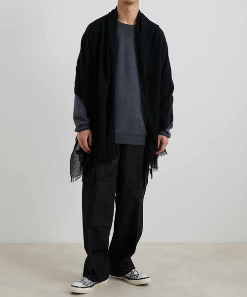 ADAM ET ROPE'（アダムエロペ）の「【WEB限定】カシミア混 ワイド ストール ショール/ユニセックス（ストール/ショール・メンズ・ブラック/ダークブラウン/ブルー/イエロー・FREE）」の18枚目の写真