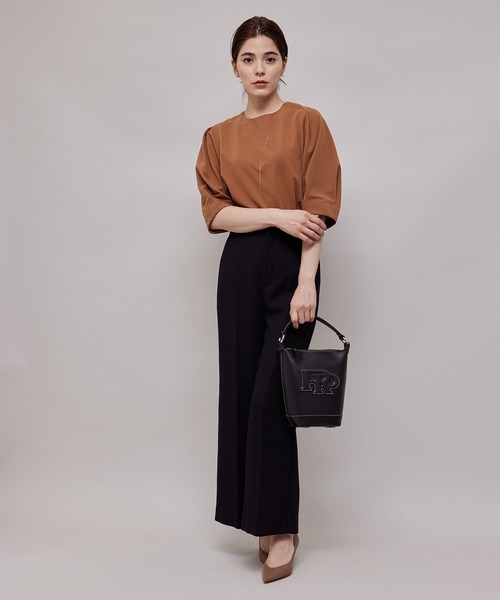 【秋の新作】フォルム袖ブラウスライクカットソー