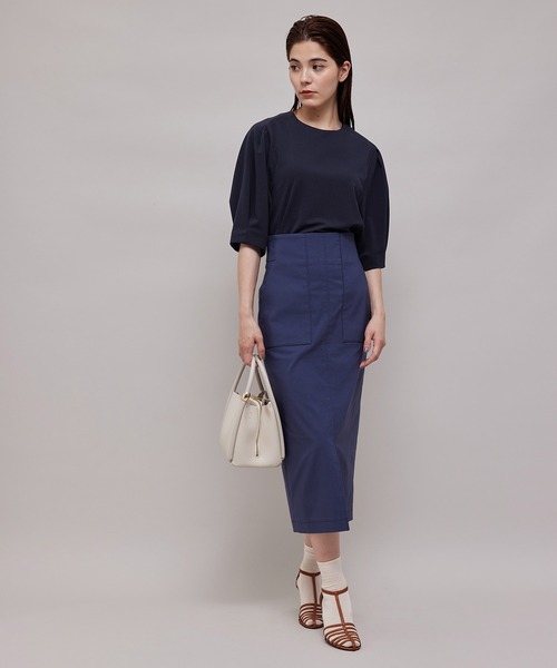 【秋の新作】フォルム袖ブラウスライクカットソー