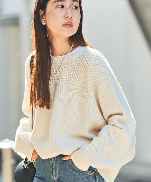 coen（コーエン）の「［洗える］タンショクキュウシンライクニット#（ニット/セーター・レディース・ブラック/ネイビー/ブラウン/グレー/オフホワイト/オレンジ/マスタード/ケリー・M/L）」の2枚目の写真