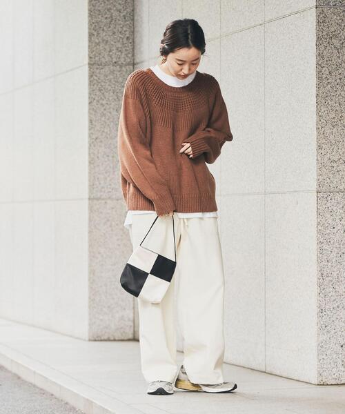 coen（コーエン）の「［洗える］タンショクキュウシンライクニット#（ニット/セーター・レディース・ブラック/ネイビー/ブラウン/グレー/オフホワイト/オレンジ/マスタード/ケリー・M/L）」の12枚目の写真