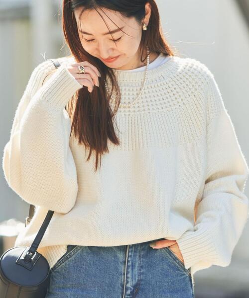 coen（コーエン）の「［洗える］タンショクキュウシンライクニット#（ニット/セーター・レディース・ブラック/ネイビー/ブラウン/グレー/オフホワイト/オレンジ/マスタード/ケリー・M/L）」の18枚目の写真