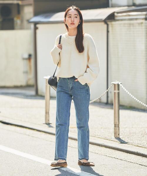 coen（コーエン）の「［洗える］タンショクキュウシンライクニット#（ニット/セーター・レディース・ブラック/ネイビー/ブラウン/グレー/オフホワイト/オレンジ/マスタード/ケリー・M/L）」の19枚目の写真