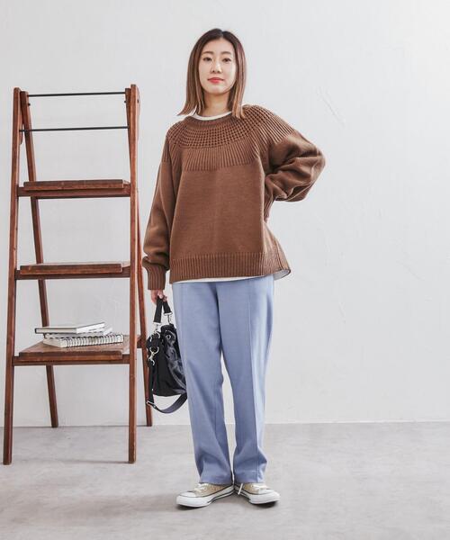 coen（コーエン）の「［洗える］タンショクキュウシンライクニット#（ニット/セーター・レディース・ブラック/ネイビー/ブラウン/グレー/オフホワイト/オレンジ/マスタード/ケリー・M/L）」の21枚目の写真