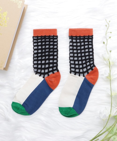 Lace Ladies(レースレディース)の「【5色組】幾何学柄クルーソックスセット(ソックス/靴下・レディース・マルチ・FREE)」の5枚目の写真